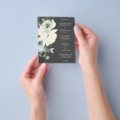 Budget Dusty Blue & Whi Floral Grey Wedding Flyer (Hand)