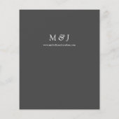 Budget Dusty Blue & Whi Floral Grey Wedding Flyer (Achterkant)