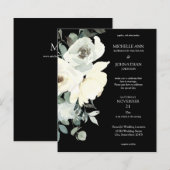 Budget Dusty Blue & White op Black Floral Wedding (Voorkant / Achterkant)
