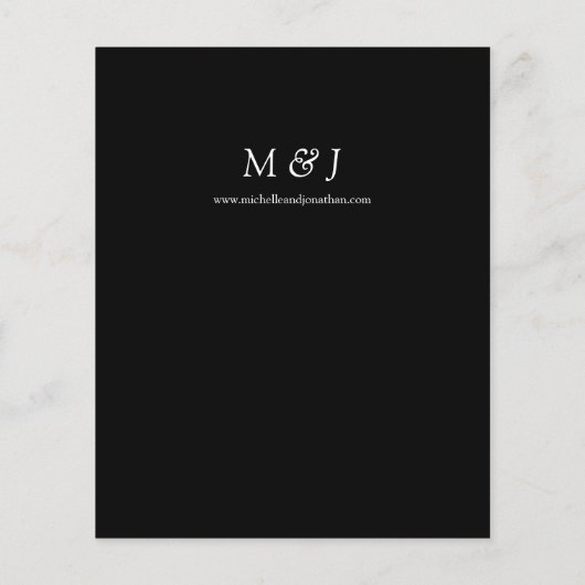 Budget Dusty Blue & White op Black Floral Wedding (Achterkant)