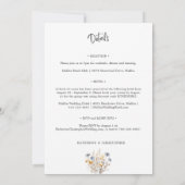 Budget Dusty Blue Wildflowers All-in-One Wedding Kaart (Achterkant)