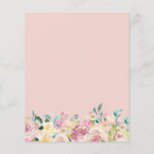 Budget Dusty Floral Foto Afstuderen Aankondiging (Achterkant)