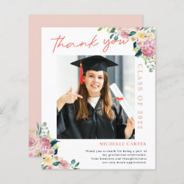 Budget Dusty Floral Foto Afstuderen Hartelijk dank