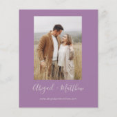 Budget Dusty Lila Moderne Foto Wedding Invitation (Achterkant)