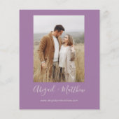 Budget Dusty Lila Moderne Foto Wedding Invitation Flyer (Achterkant)