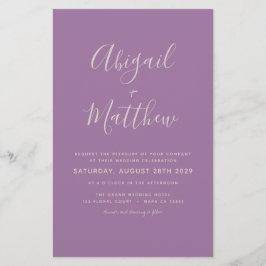 Budget Dusty Lila Moderne Foto Wedding Invitation Flyer