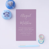 Budget Dusty Lila Moderne Foto Wedding Invitation Flyer (Enkel)