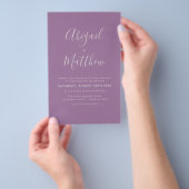 Budget Dusty Lila Moderne Foto Wedding Invitation Flyer (Hand)