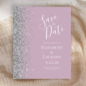 Budget Dusty Lila Silver Glitter Save the Date