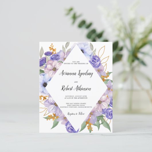 Budget Dusty Paars Floral Boho Wedding (Staand voorkant)