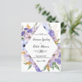Budget Dusty Paars Floral Boho Wedding Uitnodiging (Staand voorkant)