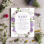 Budget Dusty Paars Floral Greenery Baby shower