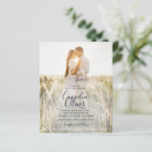 BUDGET Dusty Paars Photo Overlay Wedding Invite (Staand voorkant)