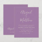 Budget Dusty Paars Simple Weddenschap (Voorkant / Achterkant)