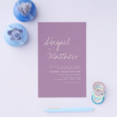 Budget Dusty Paars Simple Weddenschap Flyer (Enkel)