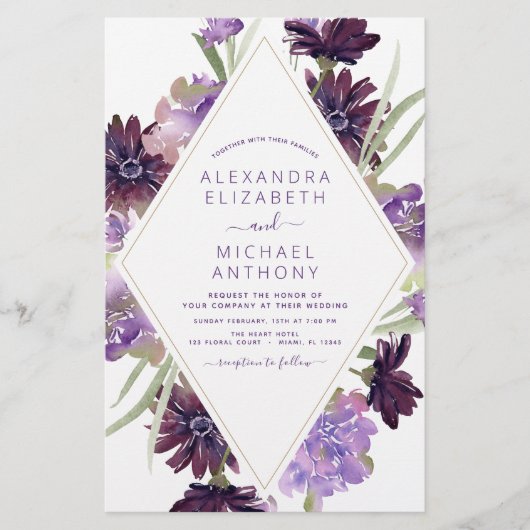 Budget Dusty Paars Wedding Floral Greenery (Voorkant)