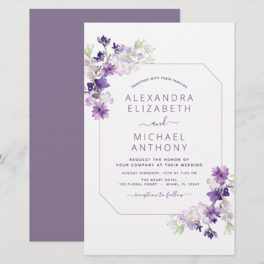 Budget Dusty Paars Wedding Floral Greenery (Voorkant / Achterkant)