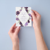 Budget Dusty Paars Wedding Floral Greenery Flyer (Hand)