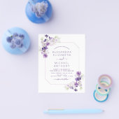 Budget Dusty Paars Wedding Floral Greenery Flyer (Enkel)