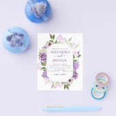 Budget Dusty Paars Wedding Floral Greenery Flyer (Enkel)