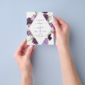 Budget Dusty Paars Wedding Floral Greenery Flyer (Hand)