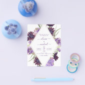 Budget Dusty Paars Wedding Floral Greenery Flyer (Enkel)