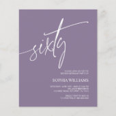 Budget Dusty Paarse 60e Verjaardag Uitnodiging (Voorkant)