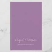 Budget Dusty Paarse Minimalist Weddenschap Flyer (Achterkant)