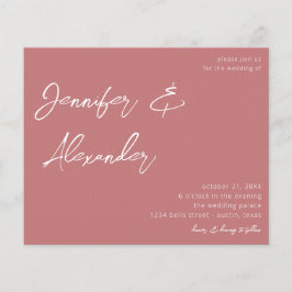Budget Dusty Pink Calligraphy Photo Wedding V2 Flyer