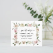 Budget Dusty Pink Floral Greenery Save the Date (Staand voorkant)