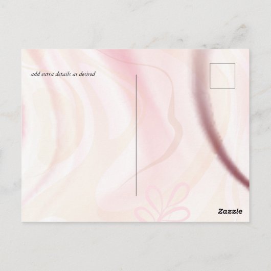 Budget Dusty Pink Modern Abstract Weddenschap Briefkaart (Achterkant)