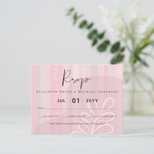 Budget Dusty Pink Modern Abstract Weddenschap Briefkaart (Staand voorkant)