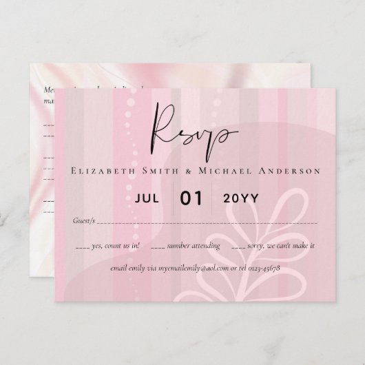 Budget Dusty Pink Modern Abstract Weddenschap Briefkaart (Voorkant / Achterkant)