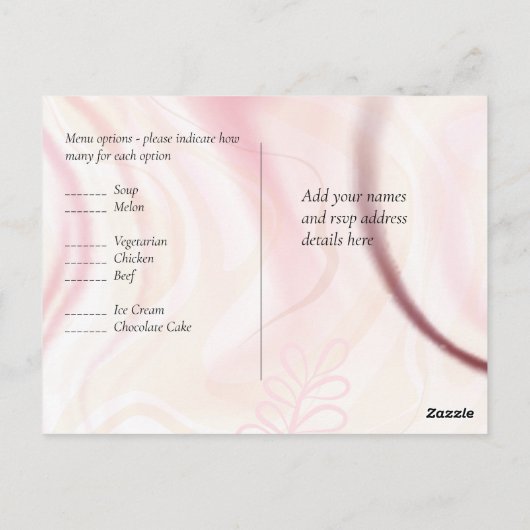 Budget Dusty Pink Modern Abstract Weddenschap Briefkaart (Achterkant)