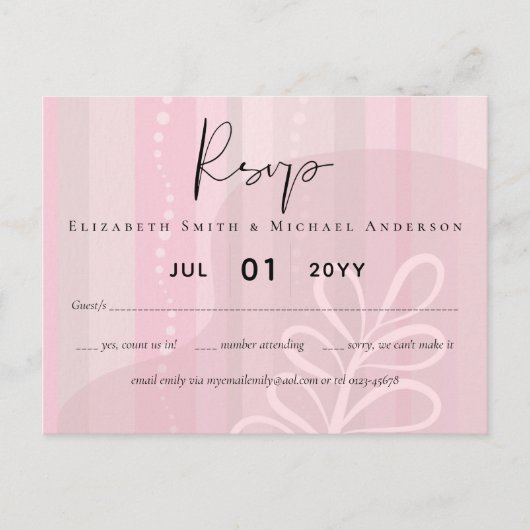 Budget Dusty Pink Modern Abstract Weddenschap Briefkaart (Voorkant)