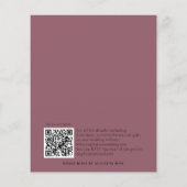 Budget Dusty Plum Floral Wedding QR Code Invite (Achterkant)