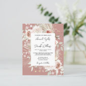 Budget Dusty Roos Boho Wedding Invitation (Staand voorkant)