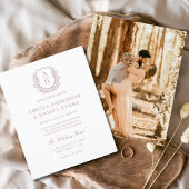 Budget Dusty Roos Crest bruiloft uitnodiging Flyer