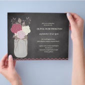 Budget Dusty Roos Floral Mason Jar Vrijgezellenfee Flyer (Hand)