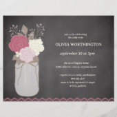 Budget Dusty Roos Floral Mason Jar Vrijgezellenfee Flyer (Voorkant)