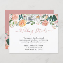 Budget Dusty Roos Floral Wedding Details Kaart