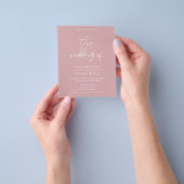 Budget Dusty Roos Floral Wedding Flyer (Hand)