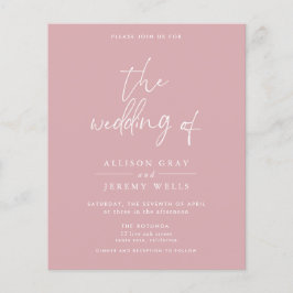 Budget Dusty Roos Floral Wedding Flyer