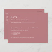 BUDGET Dusty Roos Monochrome RSVP Simple Plain Briefkaart (Voorkant / Achterkant)