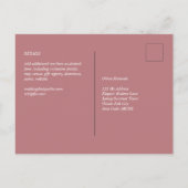 BUDGET Dusty Roos Monochrome RSVP Simple Plain Briefkaart (Achterkant)