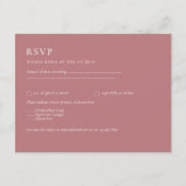 BUDGET Dusty Roos Monochrome RSVP Simple Plain Briefkaart (Voorkant)