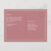 BUDGET Dusty Roos Monochrome RSVP Simple Plain Briefkaart (Achterkant)
