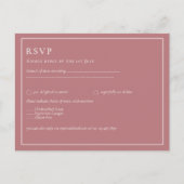 BUDGET Dusty Roos Monochrome RSVP Simple Plain Briefkaart (Voorkant)