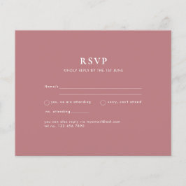 BUDGET Dusty Roos Monochrome RSVP Simple Plain Flyer