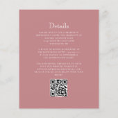 Budget Dusty Roos Monogram Crest QR Code Huwelijk (Achterkant)